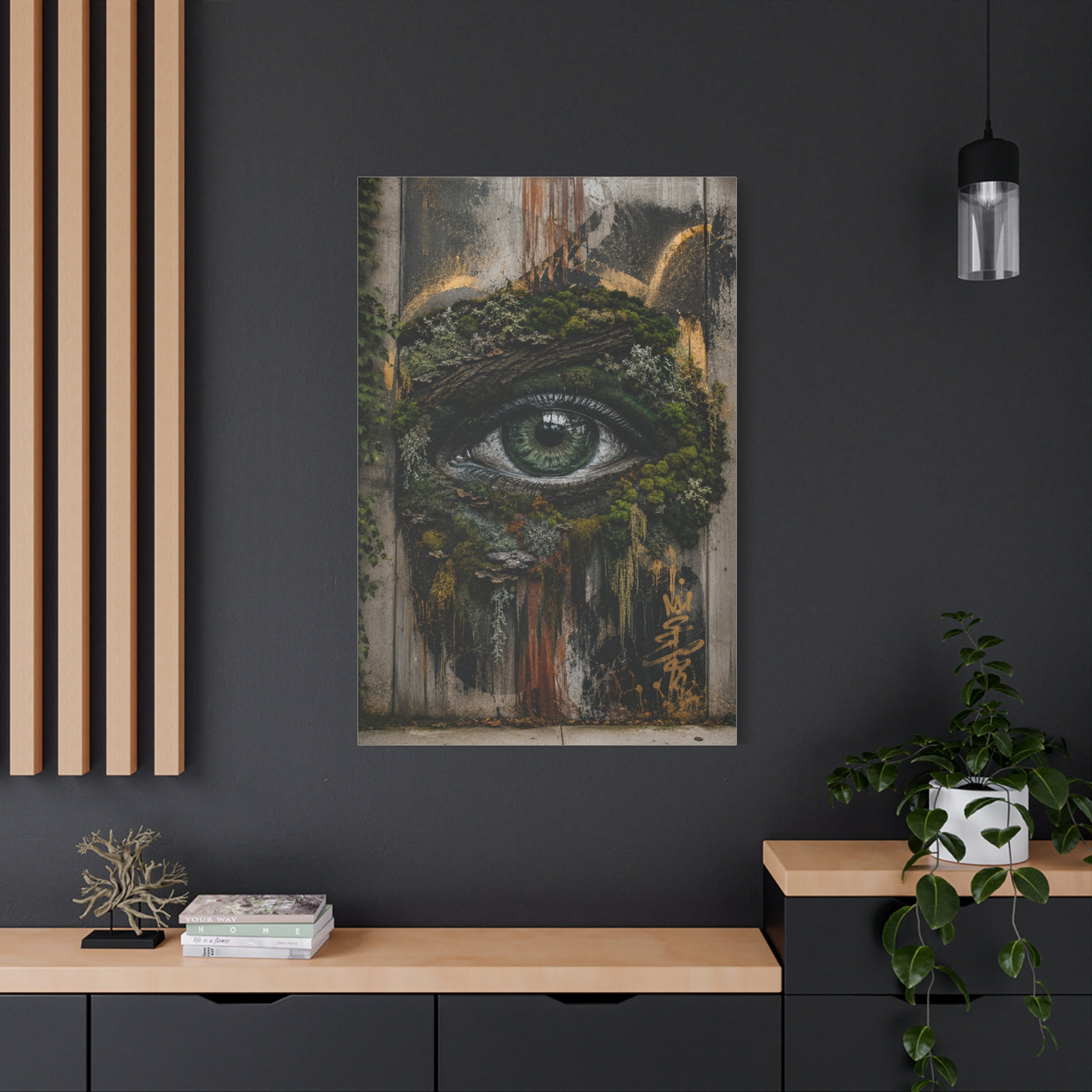 Living Nature Eye Graffiti Street Wall Art & Canvas Print
