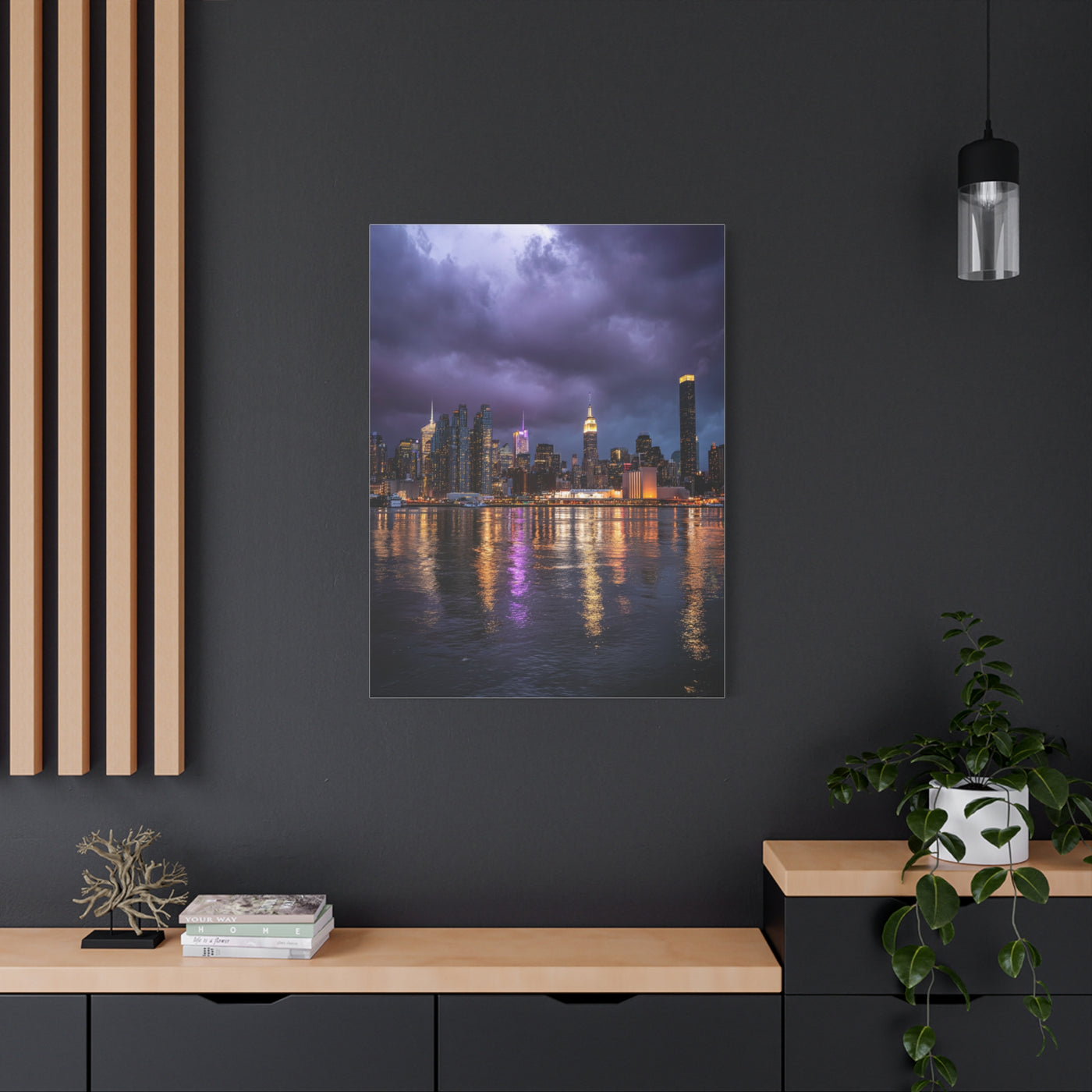 New York Skyline Rainstorm Reflections Wall Art & Canvas Print