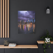 New York Skyline Rainstorm Reflections Wall Art & Canvas Print