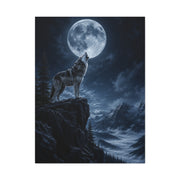 Full Moon Howling Wolf Ridge Scene Wall Art & Canvas Print