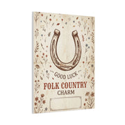 Rustic Horseshoe Folk Charm Poster Wall Art & Canvas Print