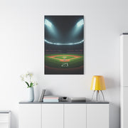 Night Baseball Stadium Lights Wide Scene Wall Art & Canvas Prints