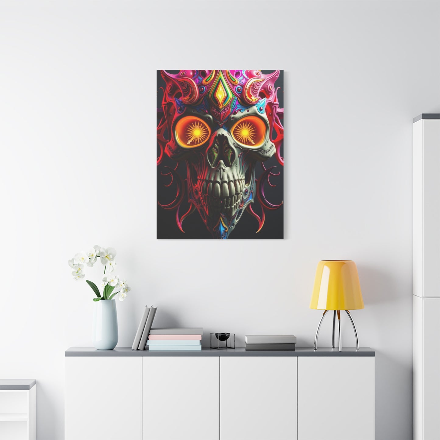 3D Trippy Skull Art By Ali Gulec Art Supreme Canvas Gallery Wall Art & Canvas Print