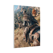 Cowboy Riding Through Mountain Canyon Wall Art & Canvas Print