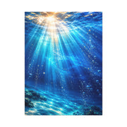 Sunlit Underwater Light Rays Ocean Scene Wall Art & Canvas Print