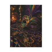Mardi Gras Mask & Beads Still Life Wall Art & Canvas Print