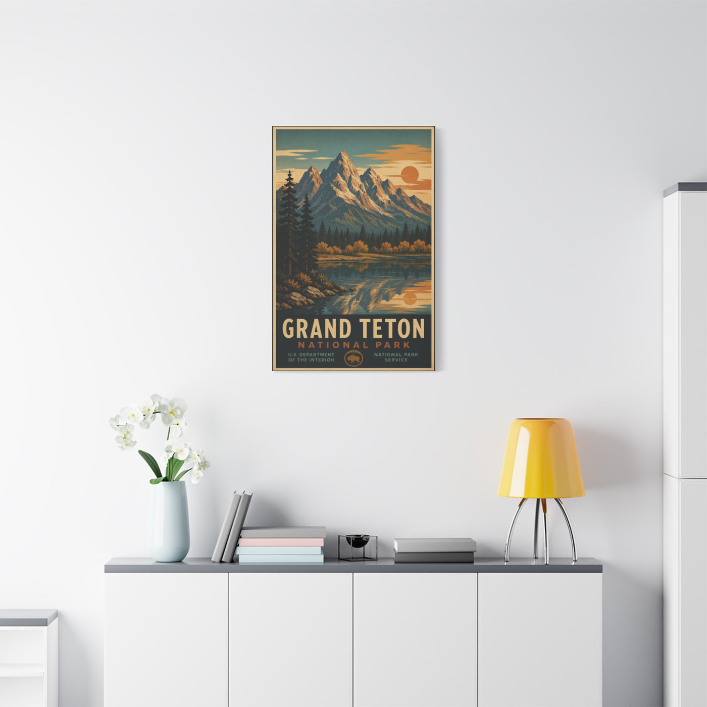 Grand Teton Vintage National Park Poster Wall Art & Canvas Print