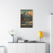Grand Teton Vintage National Park Poster Wall Art & Canvas Print
