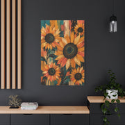 Rustic Color-Wash Sunflower Panel Wall Art & Canvas Print