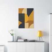 Mid-Century Geometric Mustard Composition Wall Art & Canvas Print