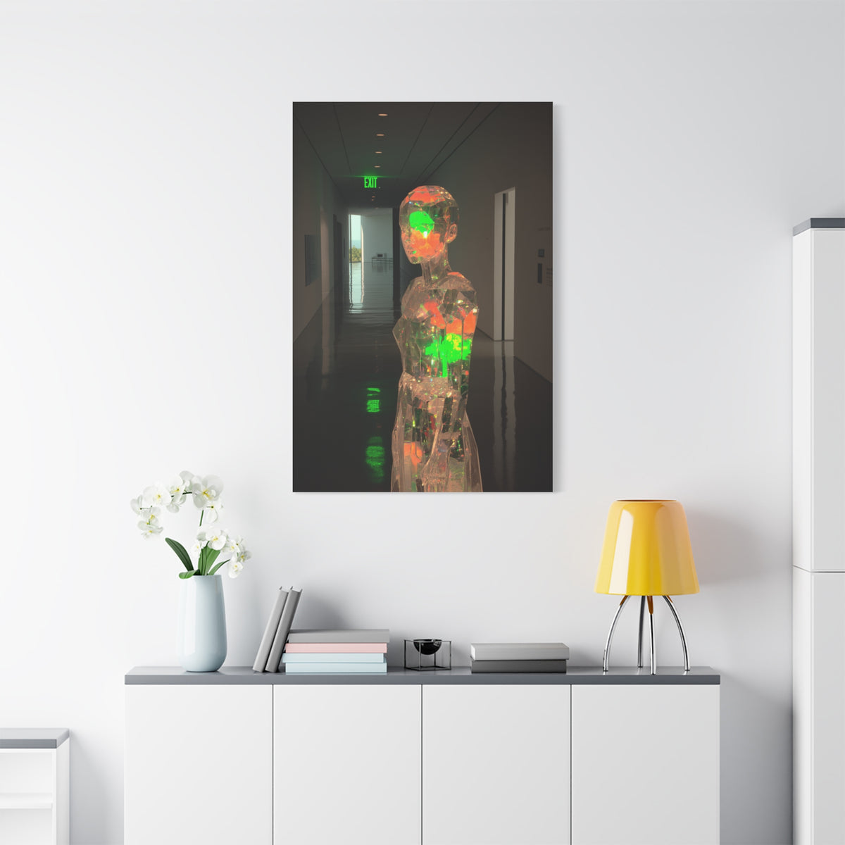 Luminous Crystal Figure Installation Wall Art & Canvas Print