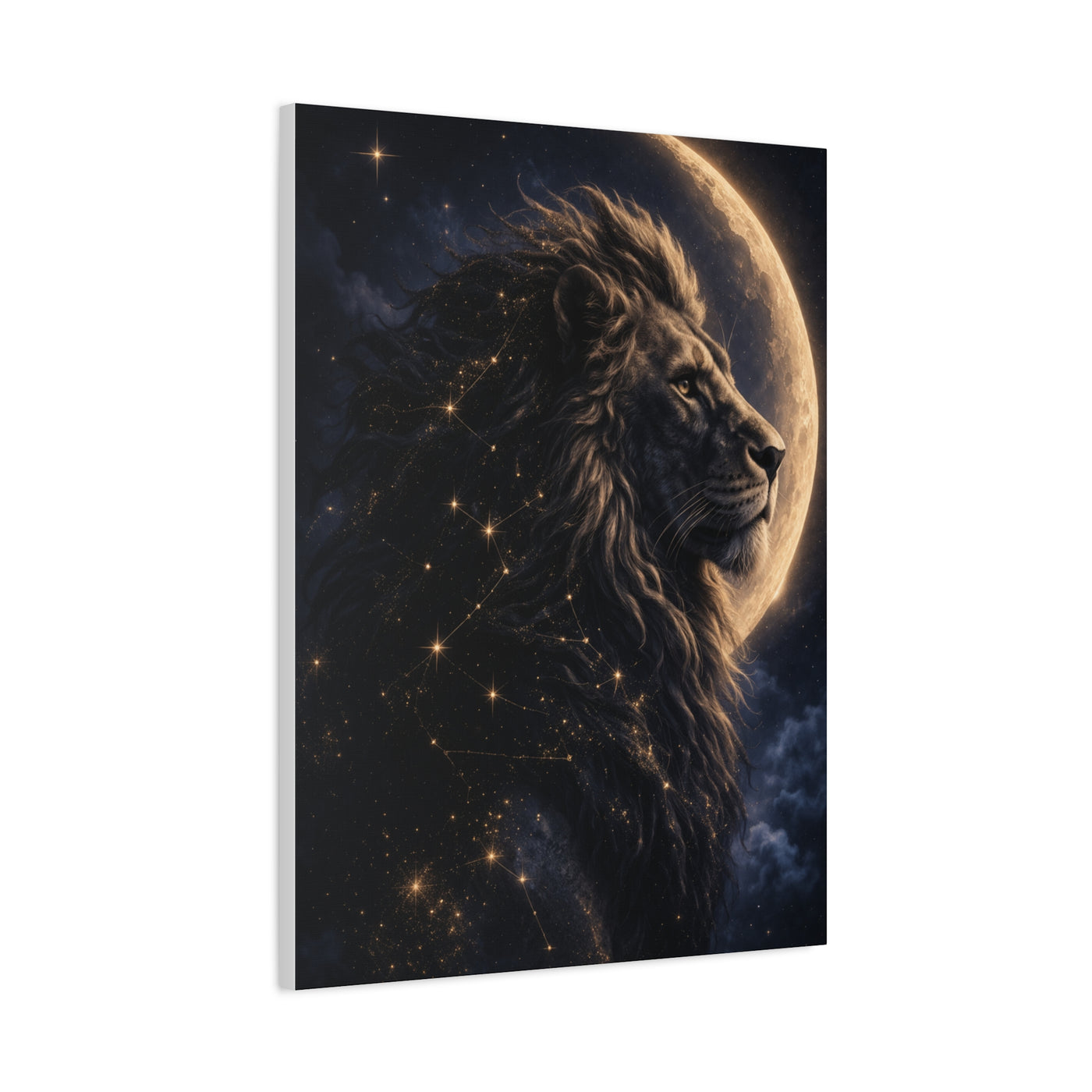 Celestial Lion Moon Constellation Wall Art & Canvas Print