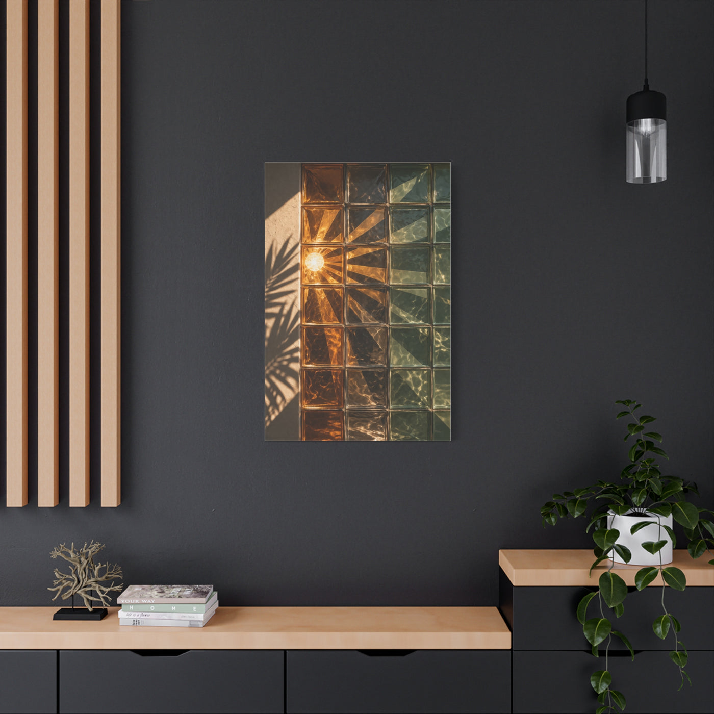 Sunburst Glass Block Reflection Wall Art & Canvas Print