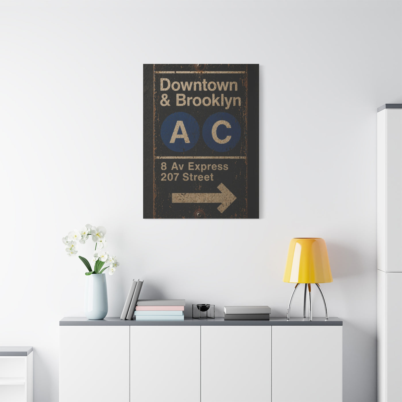 Vintage Subway Sign Industrial Wall Art & Canvas Print