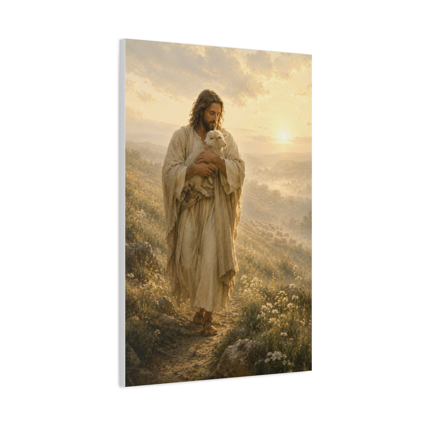Christ Carrying the Lamb Scripture Wall Art & Canvas Print