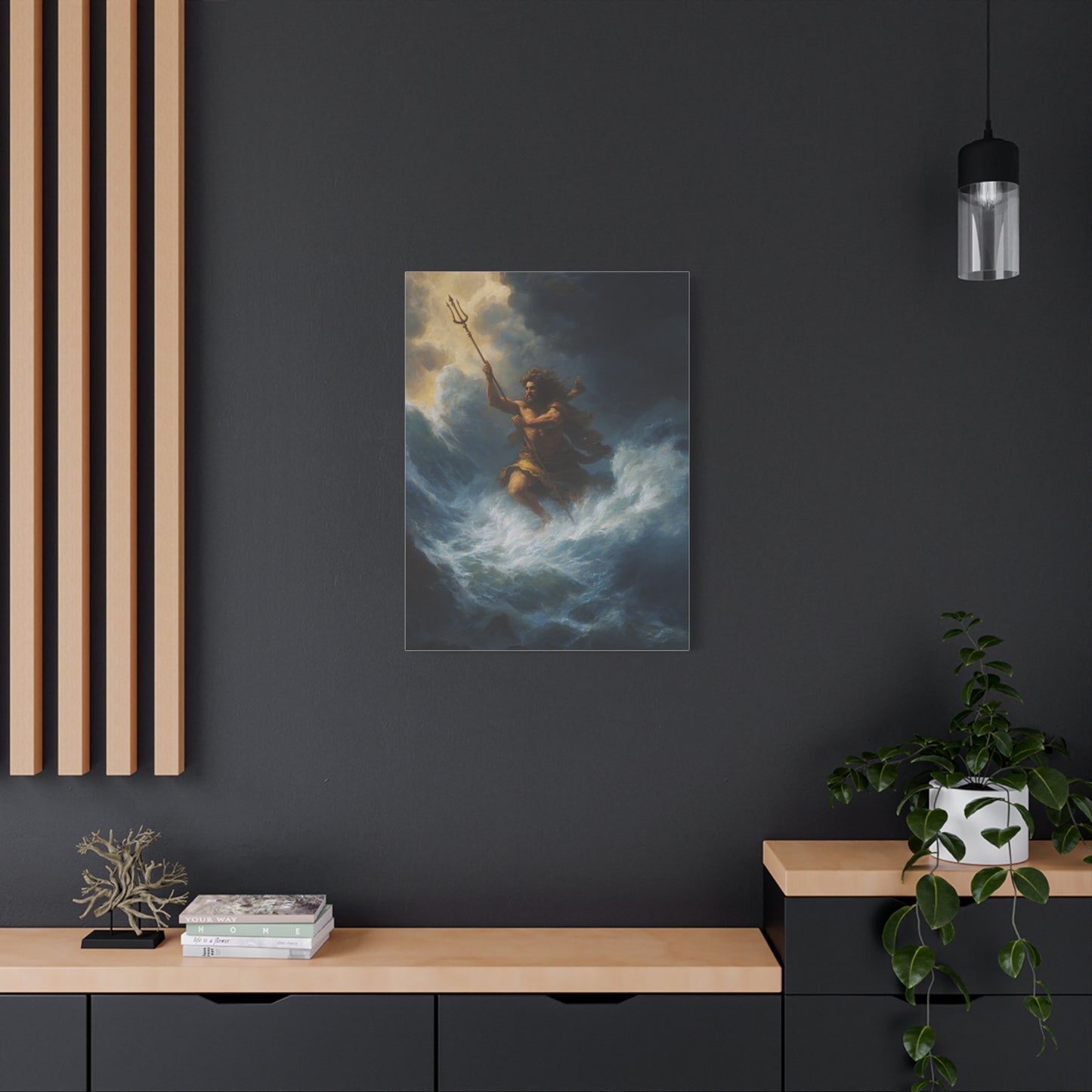 Poseidon God of the Sea Rising from the Storm Wall Art & Canvas Print