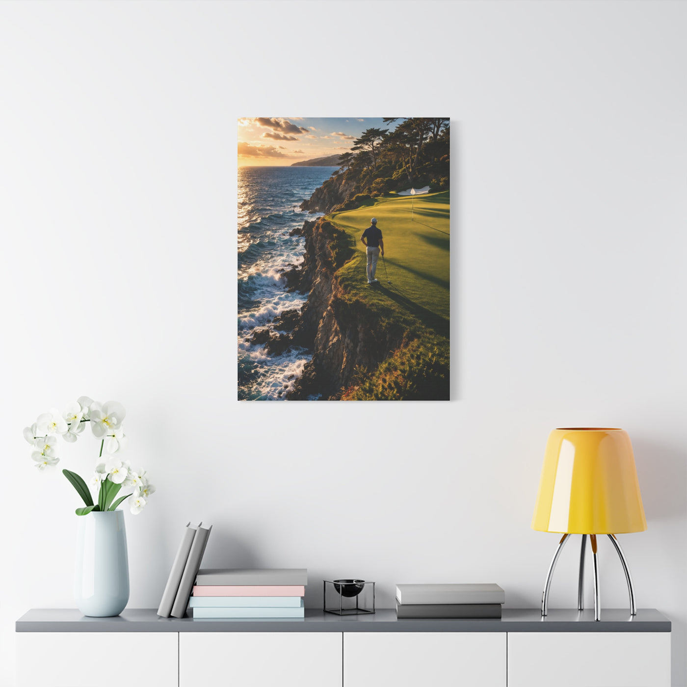 Cliffside Ocean Golf Green Wall Art & Canvas Print