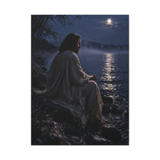 Jesus by the Water Moonlight Reflection Wall Art & Canvas Print