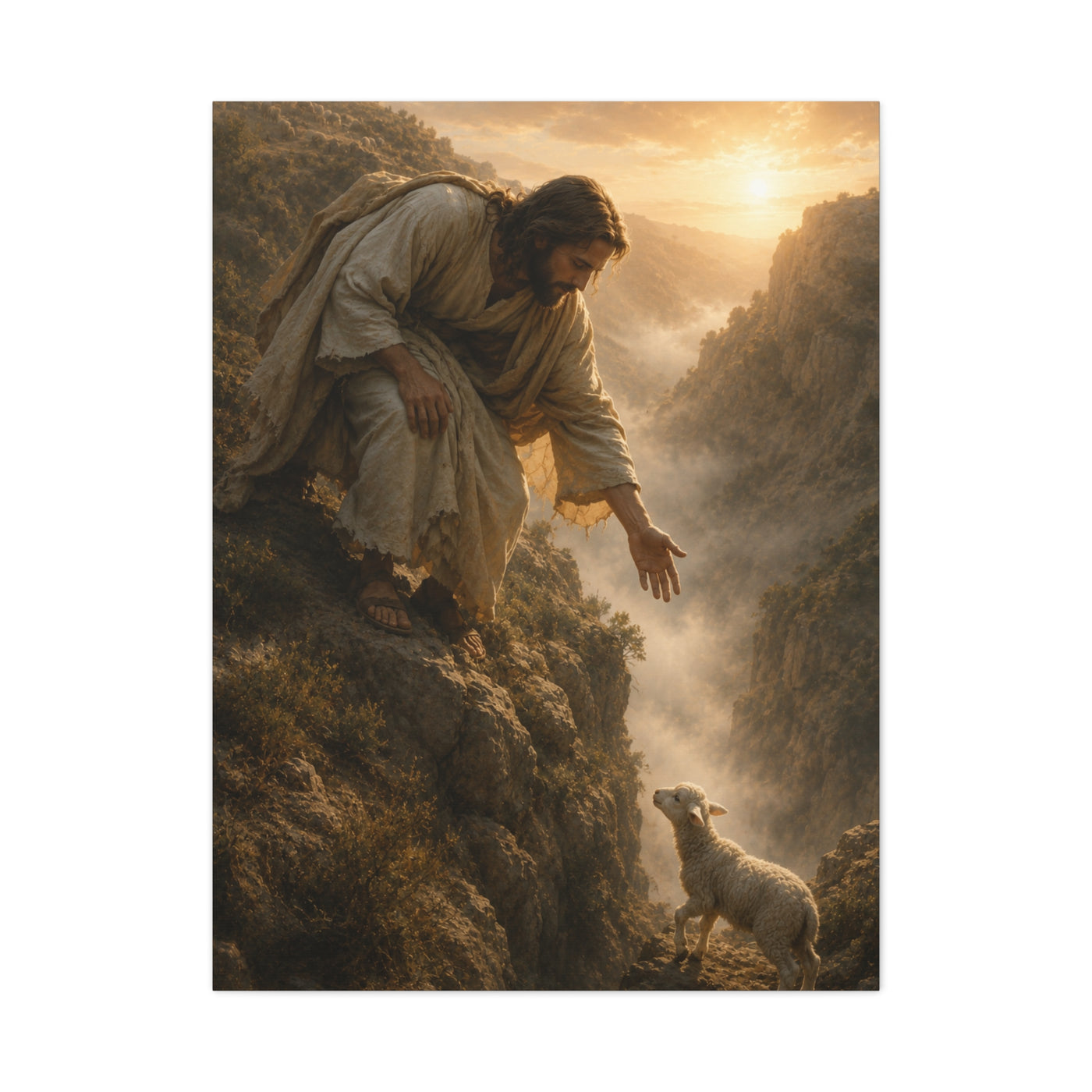 Leaves the 99 Shepherd Rescue Scripture Wall Art & Canvas Print
