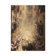 Running of the Bulls Festival Charge Wall Art & Canvas Print