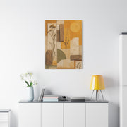 Mixed Media Botanical Collage Mustard Composition Wall Art & Canvas Print