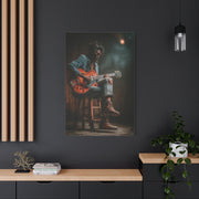 Acoustic Blues Session Portrait Wall Art & Canvas Print
