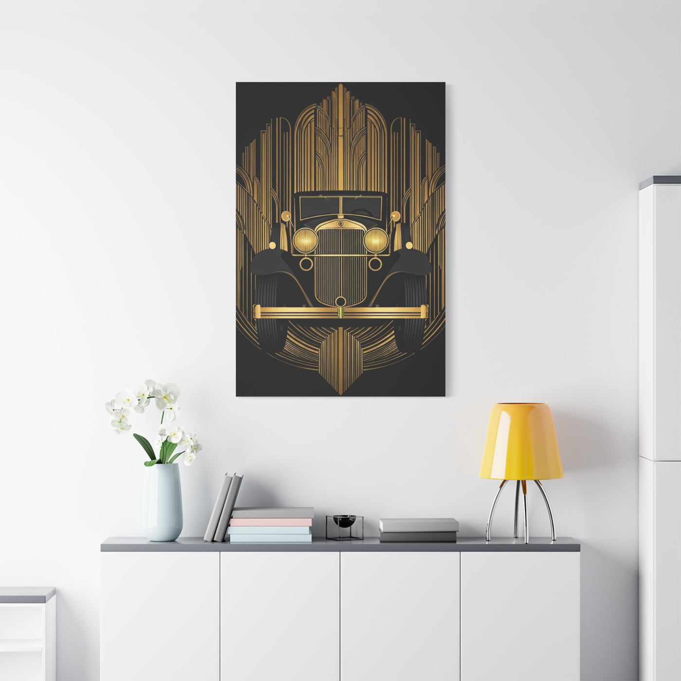 Classic Gold Roadster Art Deco Wall Art & Canvas Prints