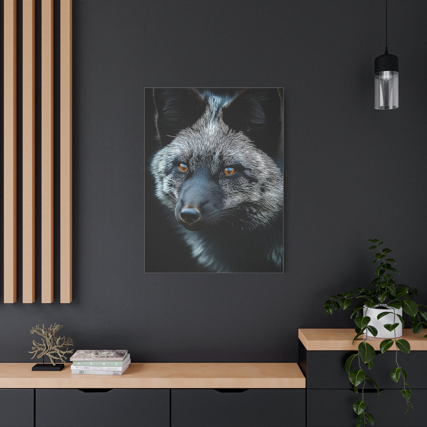 Silver Fox Velvet Portrait Wall Art & Canvas Print