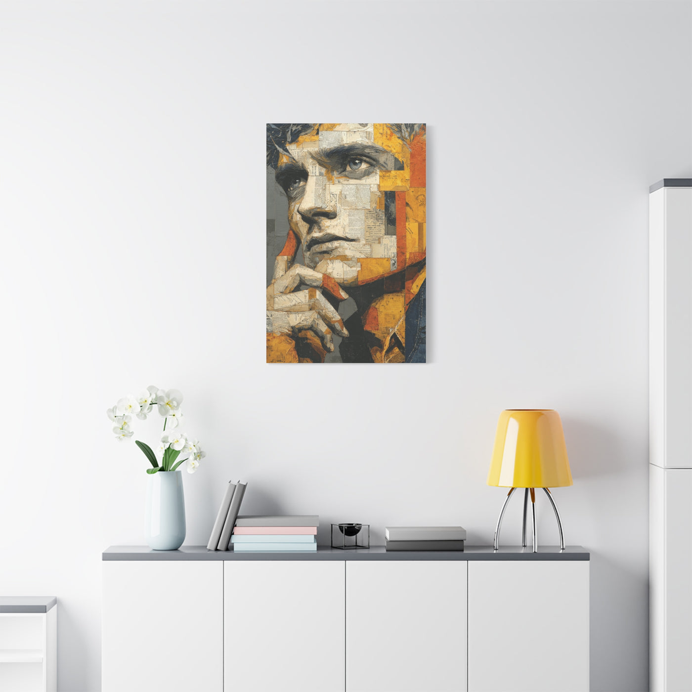 Reflective Thought Portrait Collage Wall Art & Canvas Print