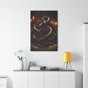 Black Serpent Crimson Rose Gold Wall Art & Canvas Print