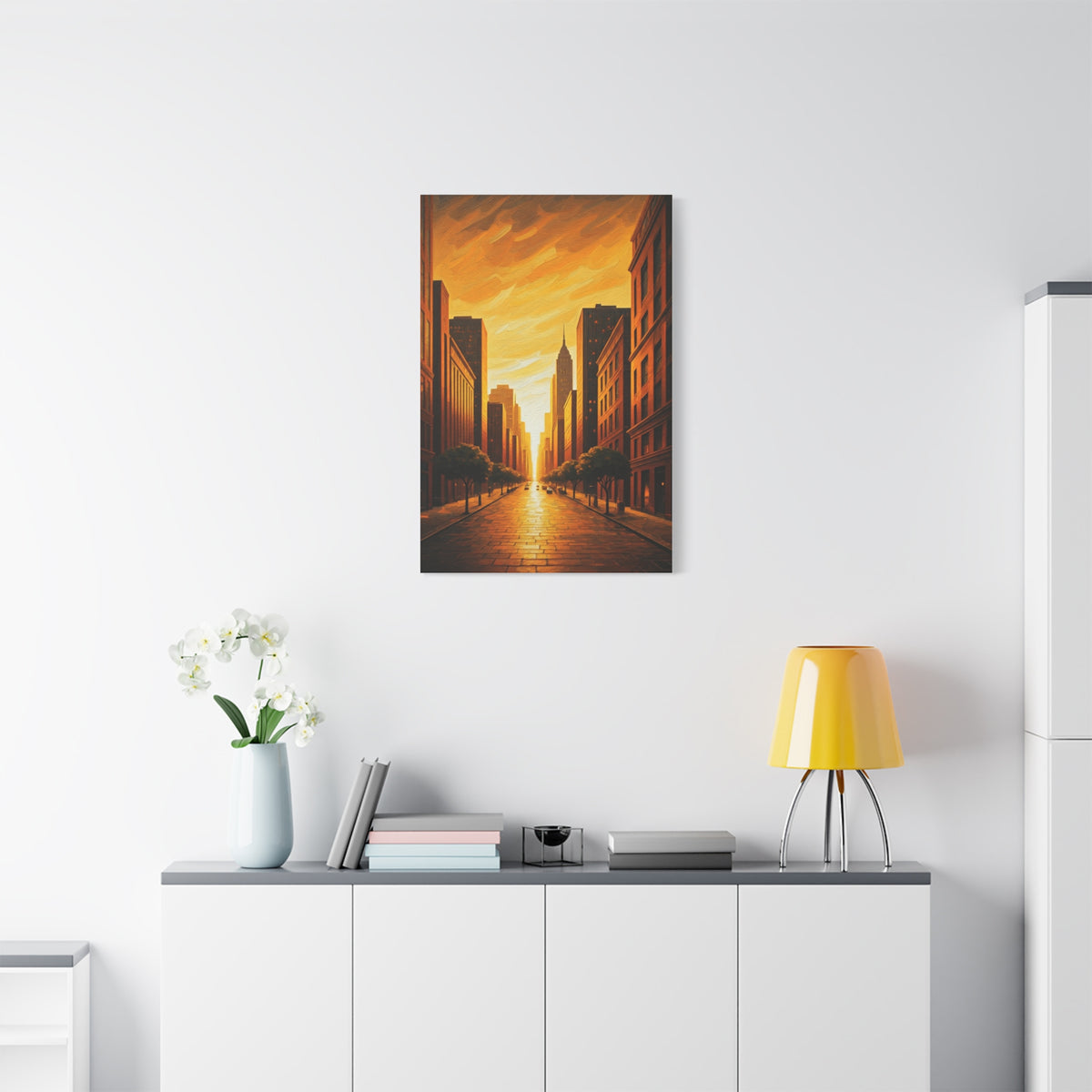 Golden Avenue at Dusk Wall Art & Canvas Prints