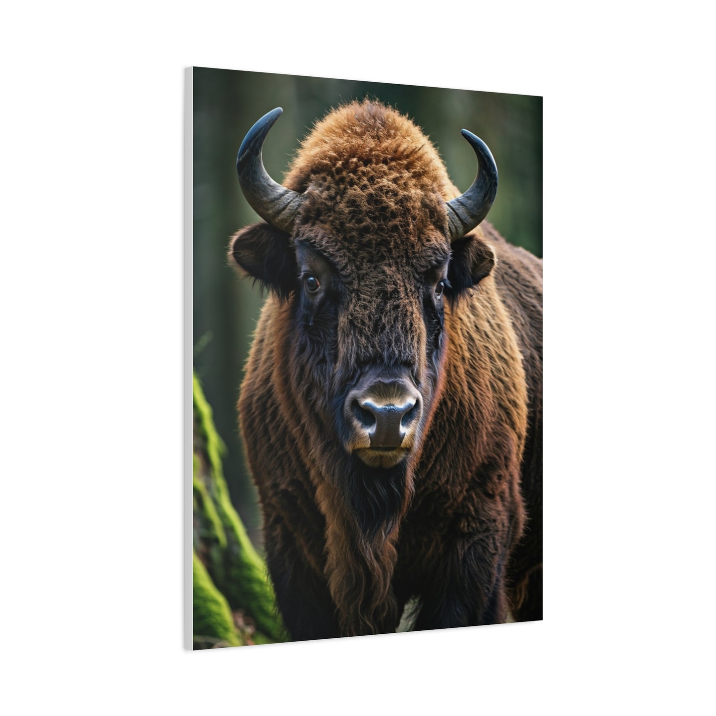 American Bison in Prairie Grass Portrait Wall Art & Canvas Print