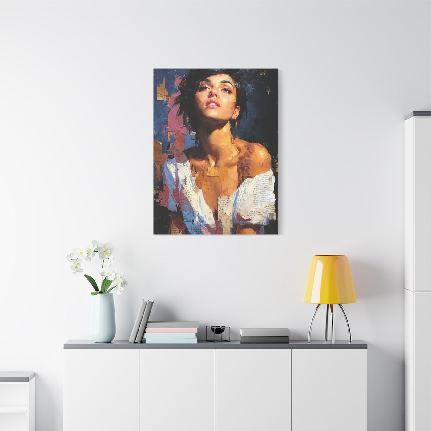 Expressive Fashion Collage Portrait Wall Art & Canvas Print