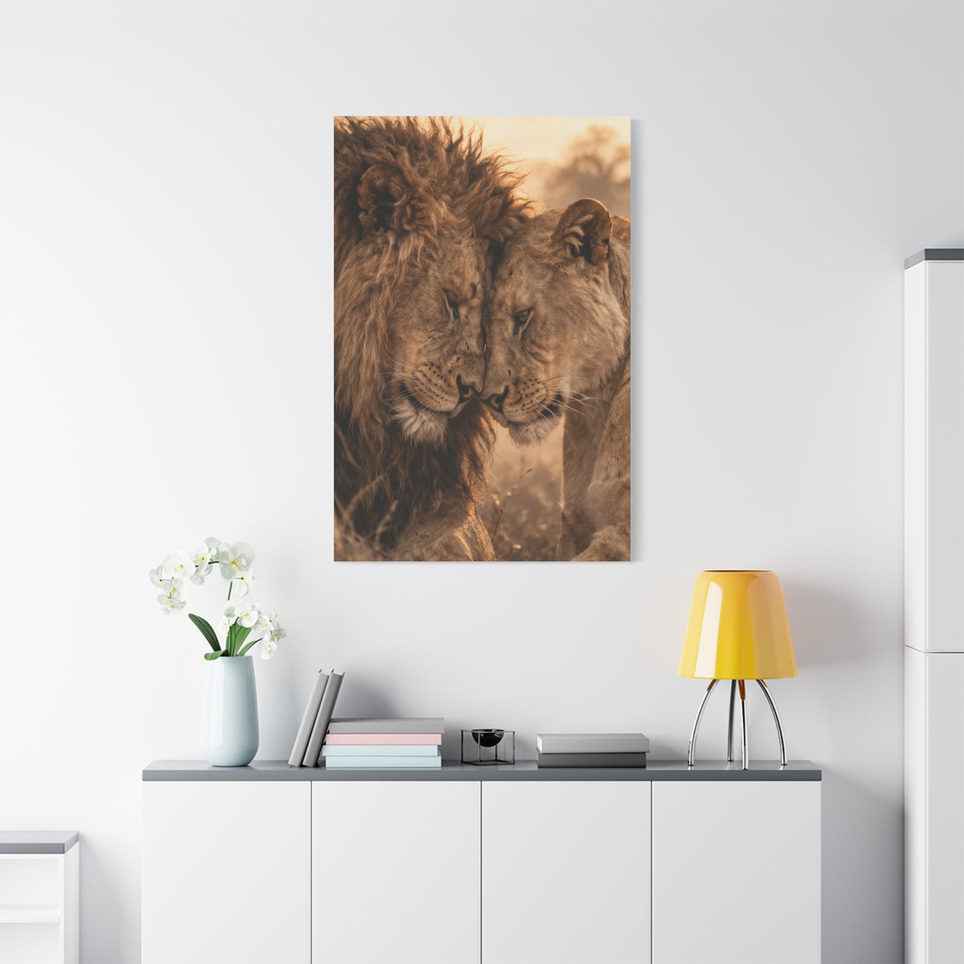 Lion and Lioness Intimate Bond Wall Art & Canvas Print