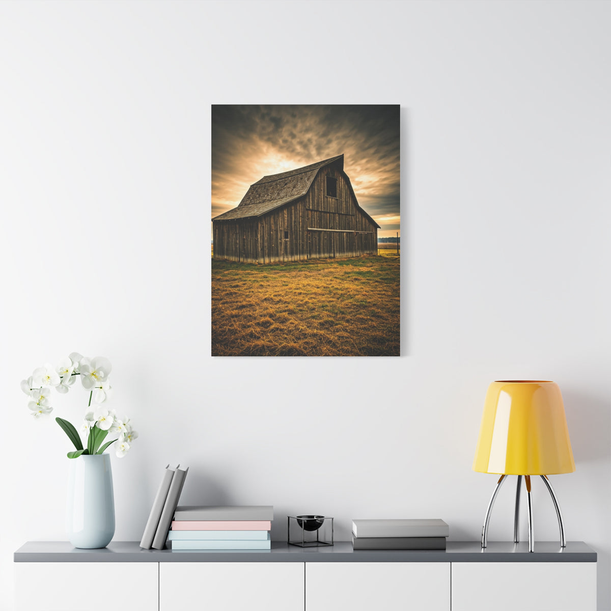 Golden Field Weathered Barn Wall Art & Canvas Prints