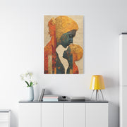 Mother and Child Textured Silhouette Wall Art & Canvas Print