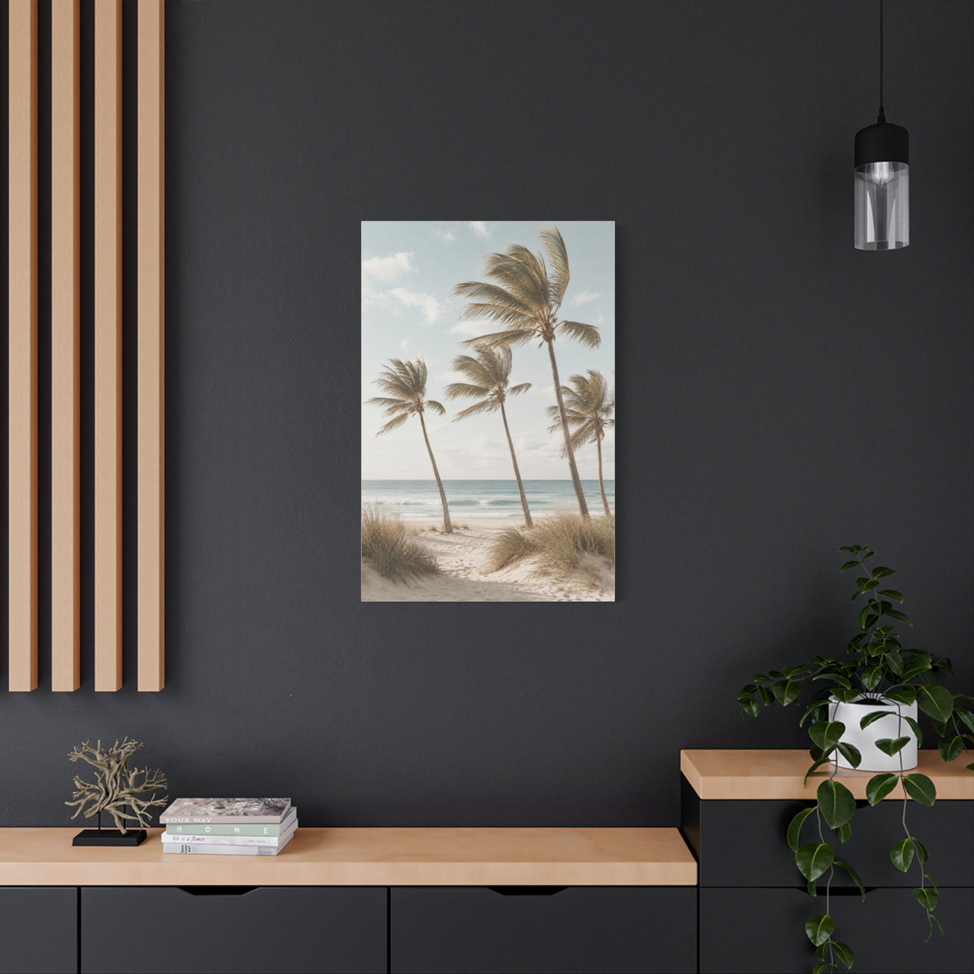 Coastal Palm Breeze Minimal Trees Wall Art & Canvas Print