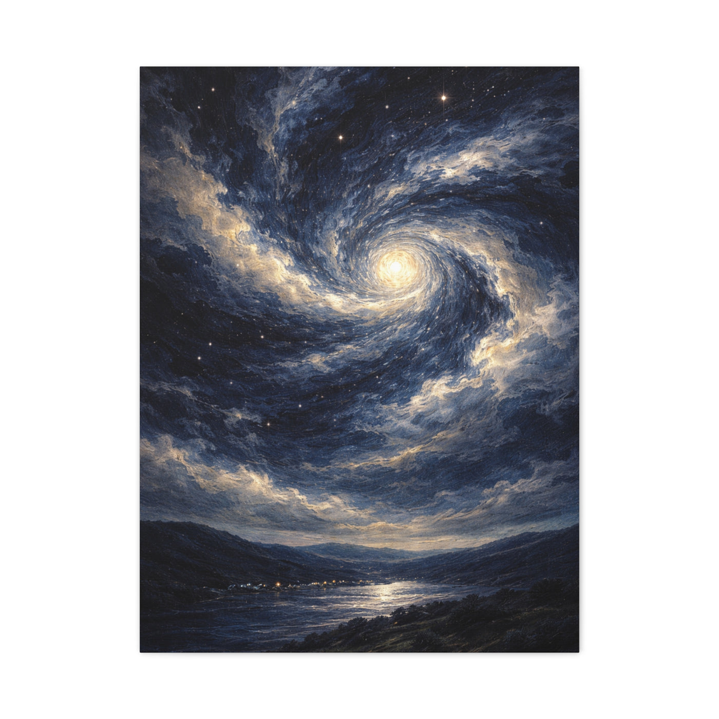 Cosmic Spiral Night Sky Wall Art & Canvas Print
