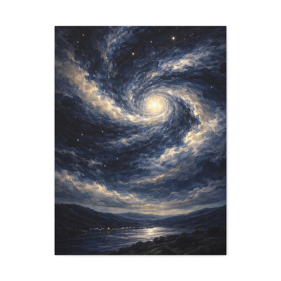 Cosmic Spiral Night Sky Wall Art & Canvas Print