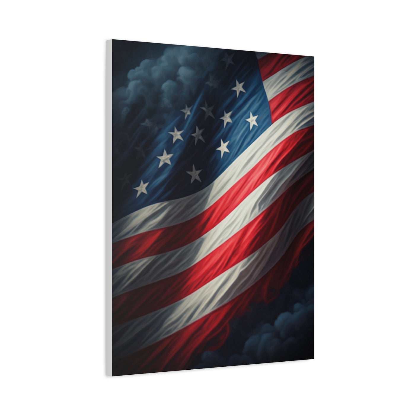 Stormlit American Flag Strength Wall Art & Canvas Prints