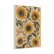 Vintage Botanical Sunflower Pattern Wall Art & Canvas Print