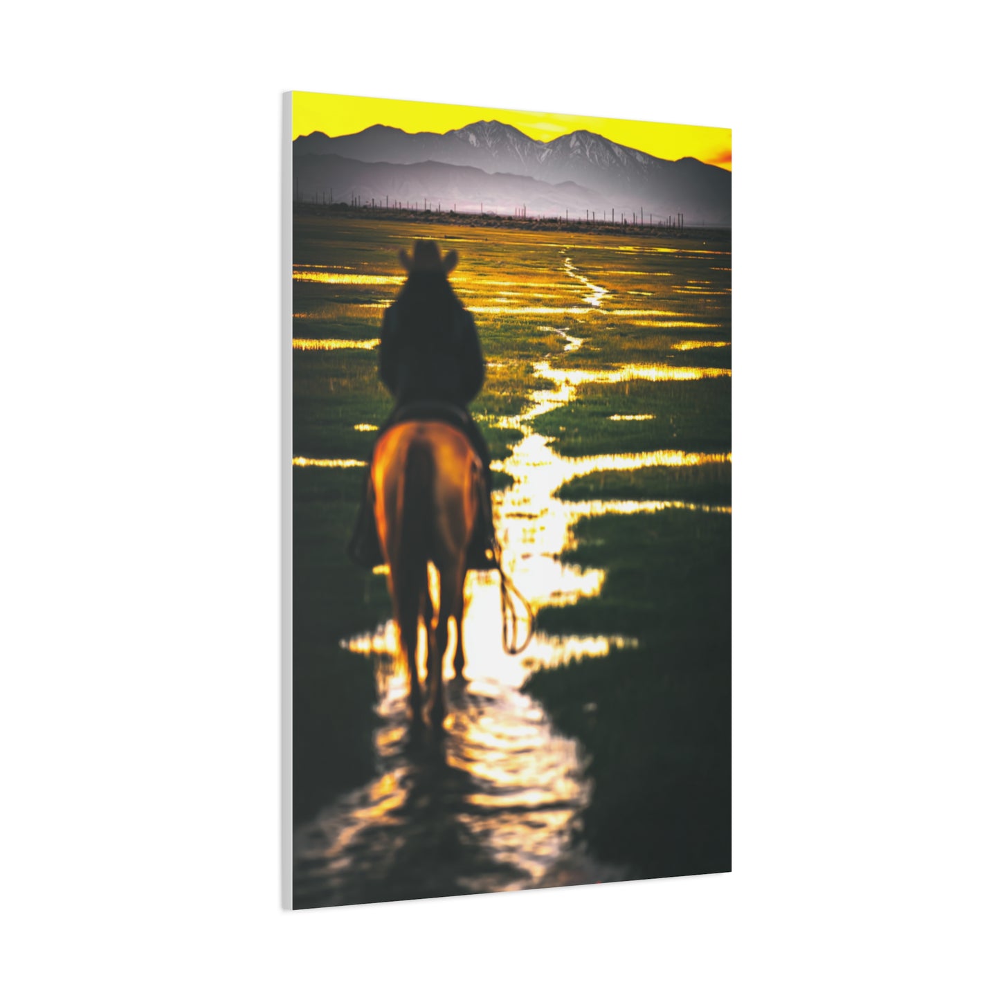 Sunrise Plains Rider Wall Art & Canvas Print