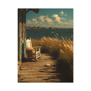 Farmhouse Lakeside Porch Scene Wall Art & Canvas Print