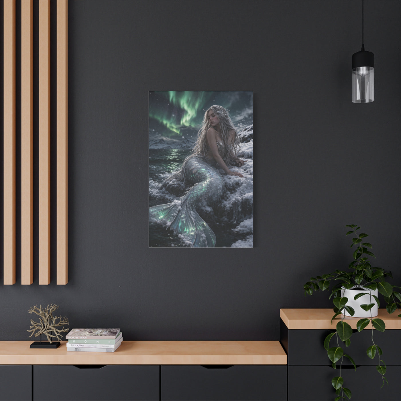 Arctic Aurora Mermaid Fantasy Wall Art & Canvas Print