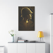 Golden Deco Profile Woman Wall Art & Canvas Prints