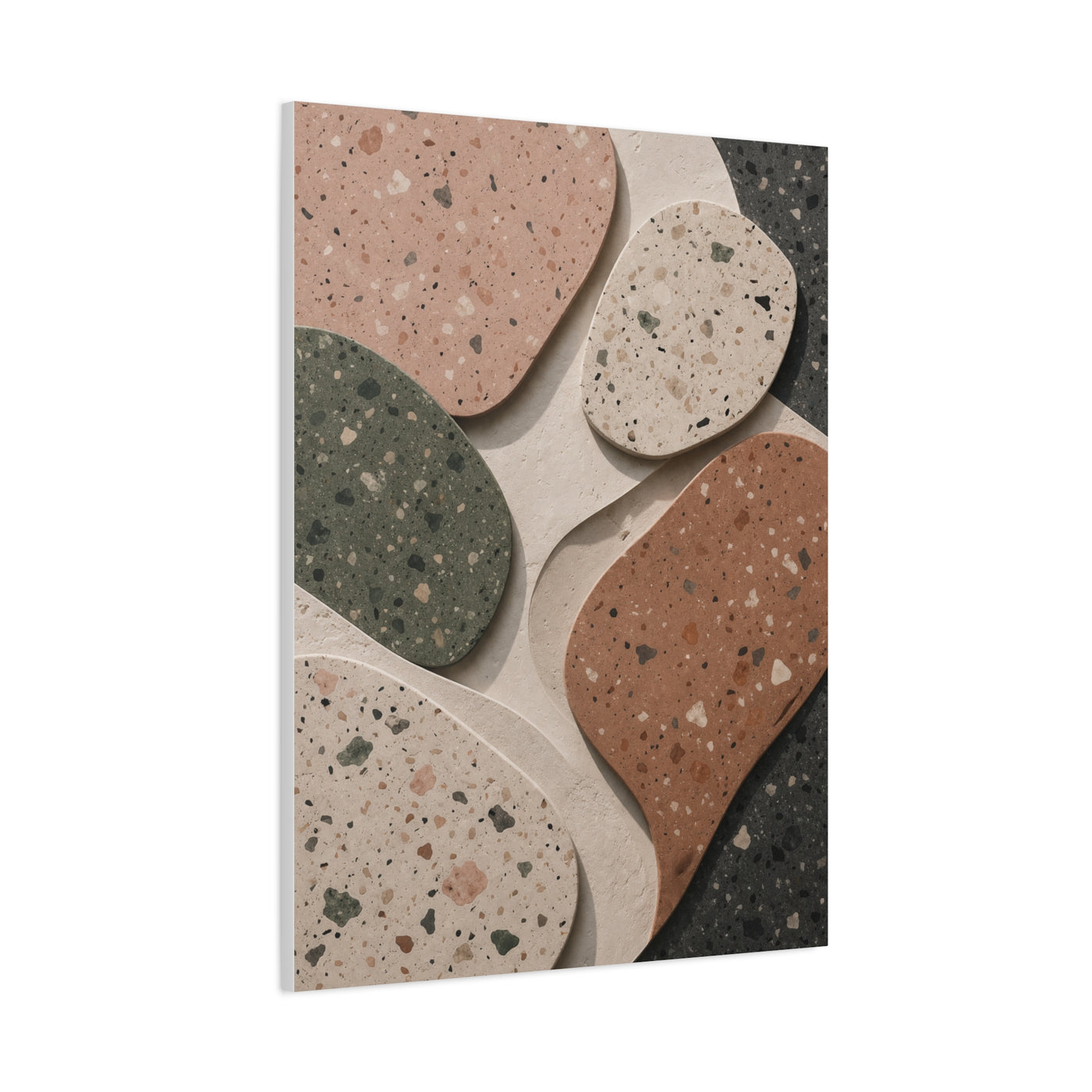 Terrazzo Pebble Abstract Composition Wall Art & Canvas Print