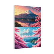 Mount Fuji Sakura Reflection Landscape Wall Art & Canvas Prints