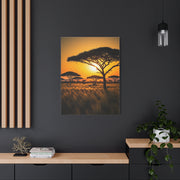Sunset Silhouette Savanna Tree Wall Art & Canvas Prints