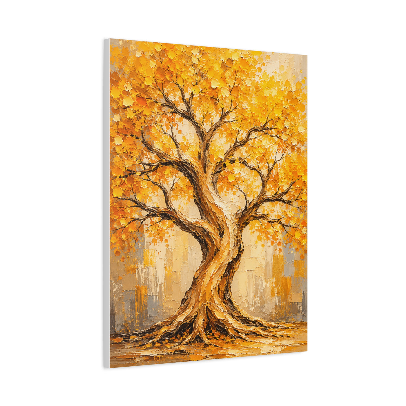 Golden Autumn Tree Impressionist Scene Wall Art & Canvas Print