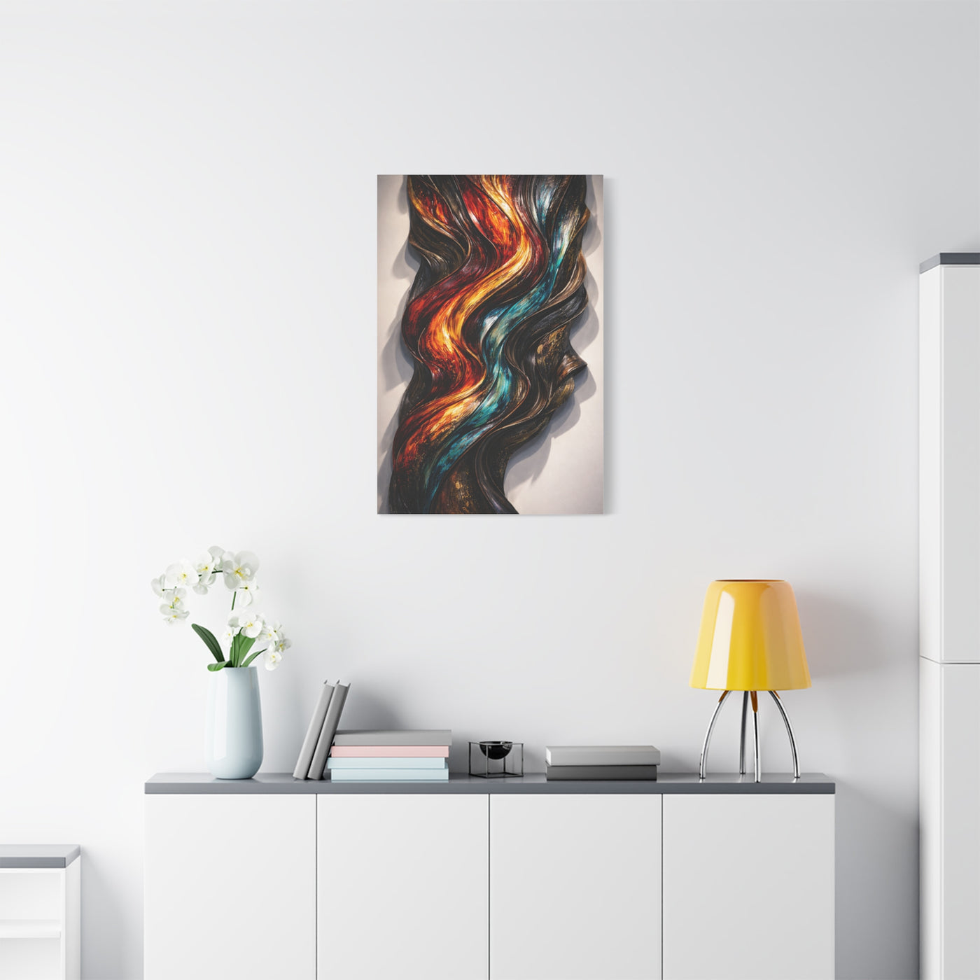 Glossy Molten Metal Relief Wall Art & Canvas Print